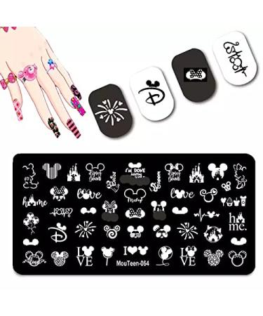 Cartoon Nail Stamping Plate Reusable Nail Art Princess Nail Decal kit DIY Manicure Tools (6)