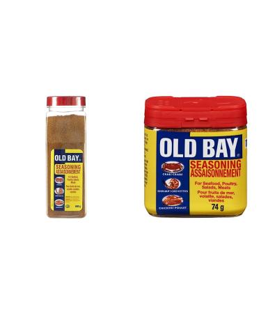 Old Bay Seasoning for Seafood Poultry Salads Meats Original Blend 680g & Seasoning for Seafood Poultry Salads Meats Original Blend Plastic Can 74g Herb+ Seasoning