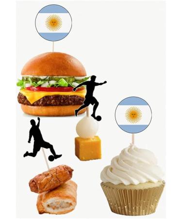 Argentina Football Silhouette Flag Mix Party Food & Cupcakes Picks Decorations Toppers World Cup 2022 (pack of 14) - Buy Online on SooperMarket.com