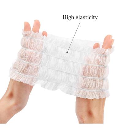 100 Pieces Non-woven Disposable Elastic Hair Wraps Disposable Hair Headbands for Home Use Hotel Spa and Hair Salon - Buy Online on SooperMarket.com