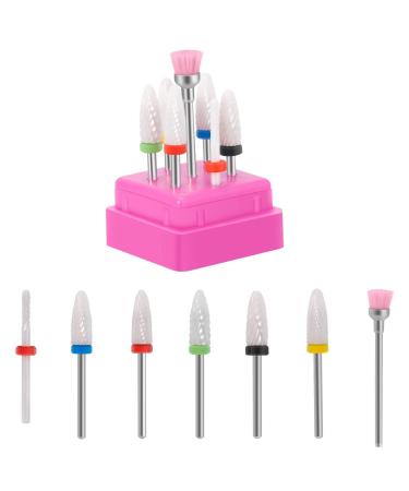 CGBE Nail Drill Bits 7pcs 3/32" Ceramic Drill Bits For Nails For Acrylic Gel Nails Professional Cuticle Remover Diamond Nail Drill Bits For Manicure Pedicure Home Use Great Gift - Corn Nail Bit 7 PCS Ceramic