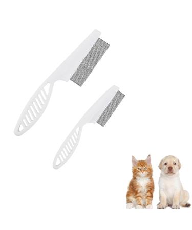 Flea Comb for Dogs 2-piece Set of Dog Fine Toothed Flea Comb Flea Comb for Cats Dogs Lice Combs Fine Tooth Comb Grooming Suitable for Removing Tears Stains from Dogs Fleas Lice