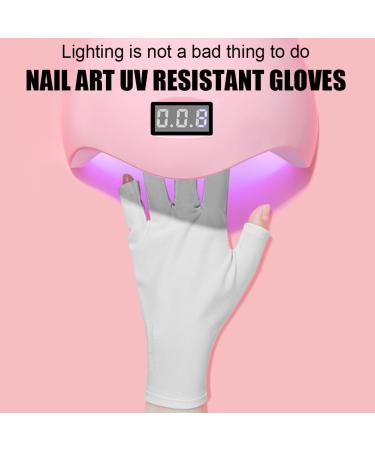 1 Pair UV Gloves for Gel Nails Professional Manicure Gloves UPF 50+ UV Protection Gloves for Gel Nail Lamp UV Anti-Tanning Anti-Radiation Anti Lamp Manicurist Special Gloves (Grey) Gris - Buy Online on SooperMarket.com