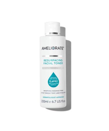 AMELIORATE Resurfacing Facial Toner 200ml l Suitable for KP Normal and Dry Skin | Pore-refining and Radiance Enhancing Toner | Dermatologist Approved and Clinically Proven