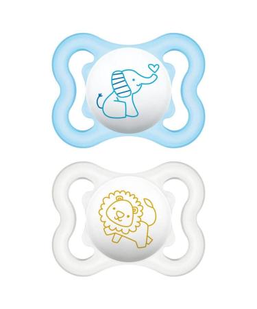 MAM Air S228 pacifier shield with extra large holes for sensitive skin silicone from 0 months blue (2 pieces) blue 0+ meses