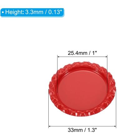 PATIKIL 1 Inch Flat Decorative Bottle Caps 50 Pack Craft Bottle Pendant Trays Double Sides Printed for DIY Pendants Craft Scrapbooks Red - Buy Online on SooperMarket.com