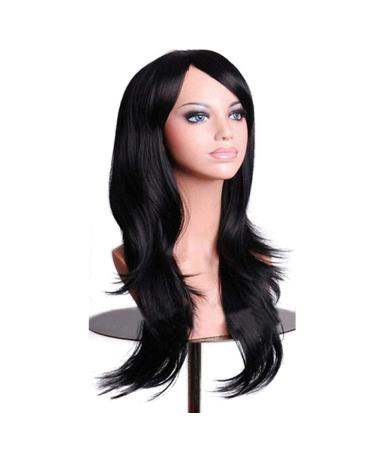 LFMDJF 70cm Wavy Red Wig | Synthetic Hairpieces for Women | Versatile Colors: Black Purple Pink Blue | 28 Inches Silver - Buy Online on SooperMarket.com