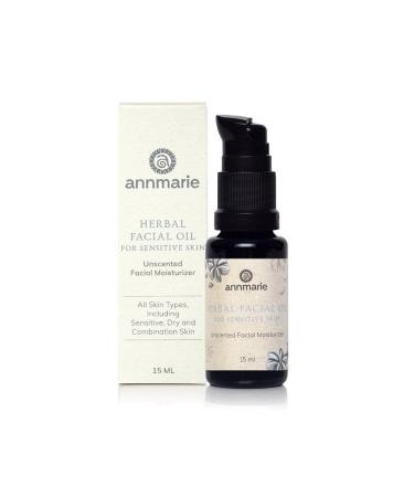 Annmarie Skin Care Herbal Facial Oil For Sensitive Skin - Unscented Facial Oil With Squalane Sacha Inchi Oil + Camellia Seed Oil (15Ml / 0.5 Fl Oz)