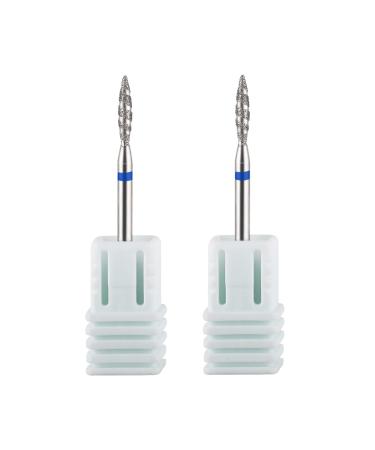 BNG Cuticle Drill Bit Flame Nail Efile Bits Professional Electric 3/32" Diamond Carbide Cuticle Cleaning Bits Nail Art Replacement Burr Manicure File Tool 1PCS Fine Grit 2PCS Medium Grit 2PCS (Style-M)