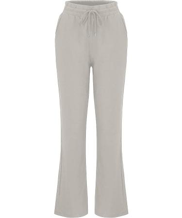 Wiyuqeen Spring Pants for Women - Trendy Straight Leg Trousers - Light Gray XX-Large - Buy Online on SooperMarket.com