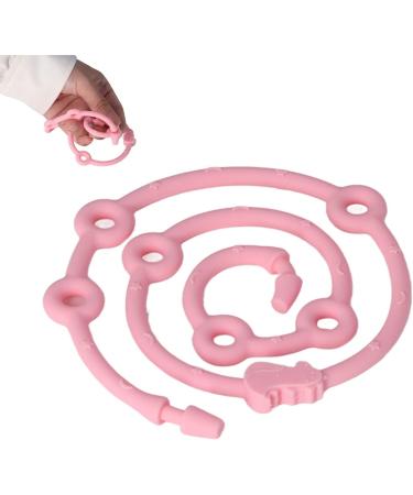 Topincn Pink Silicone Pacifier Clips Adjustable Baby Bottle Straps & Toy Seat Belts - Stretchy Bite Ring Dishwear for Strollers - Buy Online on SooperMarket.com