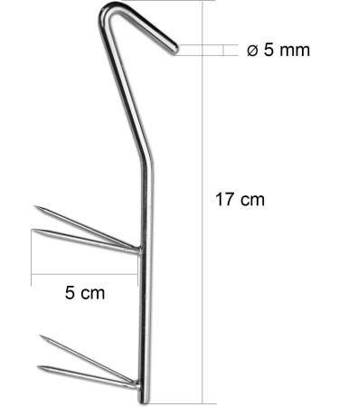 Buy 10 Pieces Double V-Tip 17 cm Fish Smoking Hooks - Premium Quality International Shipping - Buy Online on SooperMarket.com