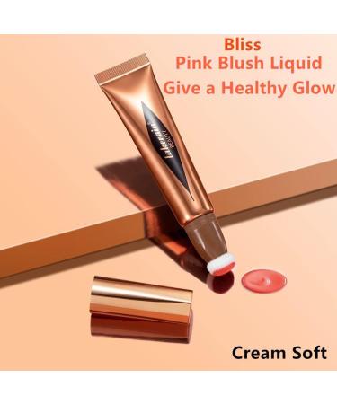 GoHo Liquid Blush Beauty Wand | Soft Cream Blush Stick with Cushion Applicator | Long-Lasting & Easy to Blend | Natural Dewy Finish | 01# Bliss Pink - Buy Online on SooperMarket.com