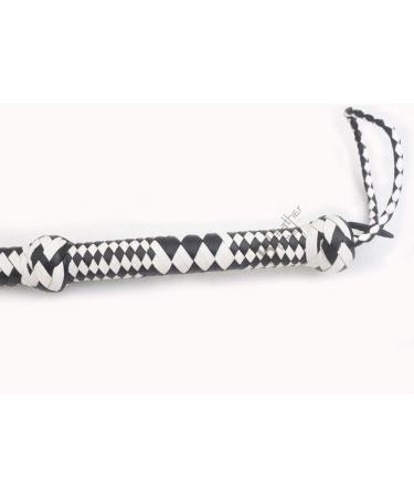 Genuine Cow Hide Leather Bullwhip 10ft 12 Plait - Black & White - Buy Online on SooperMarket.com
