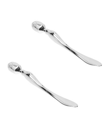 WOONEKY 2pcs Eye Cream Stick Eye Massaging Rod Massaging Tools Face Massager Face Tools Eye Cream Roller Makeup Tools Miniature Garden Tools Wrinkle Remove Stick Gift Zinc Alloy Metal 8x1cm Silver