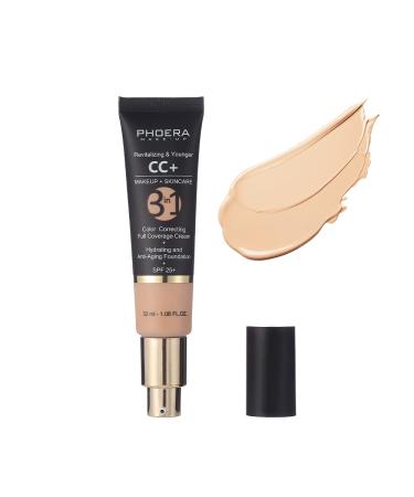 KIMIEYE Matte CC Cream  Tinted Moisturizer for Face with SPF 25  Facial Color Correcting Cream  Full Coverage Foundation Makeup for Even Skin Tone  Anti Aging Hydrating Serum  1.08 oz (120 Nude)