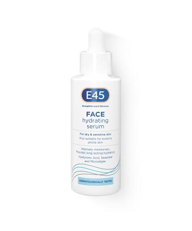 E45 Hyaluronic Acid Face Serum - Instant 48-Hour Hydrating Formula - Facial Hyaluronic Acid Serum for Dry Sensitive Skin & Eczema Prone Skin - Vegan - Perfume Free Dermatologically Tested - 30 ml