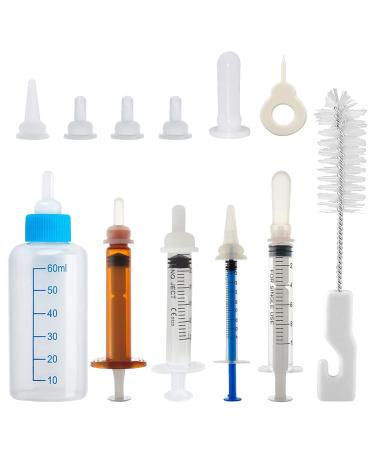 Puppy Syringe Feeder Puppy Nursing Bottle Kit Original Nipple with Syringe Feeding Needle Tubing for Kitten Squirrels and Other Newborn Pets(16 Pack)