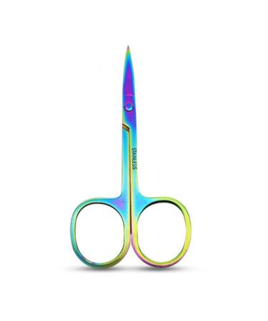 YSJJZRL 2 Pcs Professional Grooming Scissors - Eyebrow Scissors - Small Curved Stainless Steel Manicure & Beauty Scissor (Colourful)