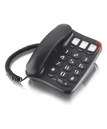 Loud Ringtone Landline Phone for Elderly Big Button Fixed Home Phone with Amplified Sound and Easy-to-Read Display Big Button Landline Phone Desktop Telephone Loud Ringtone Fixed Home Phone for and Black