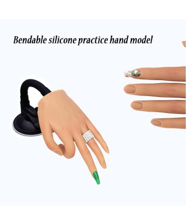 Silicone Practice Hand for Acrylic Nails - Flexible Bendable Mannequin Training Tool - Left Hand - Buy Online on SooperMarket.com
