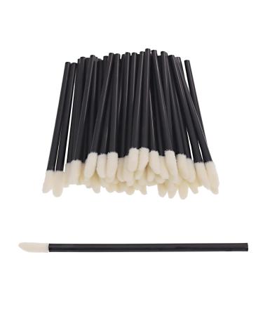 DBOO 100 PCS Disposable Lip Gloss Brush - Lipstick Concealer Brushes - Lip Applicator Wands Perfect for Lips Eyes and Makeup Application (Black)