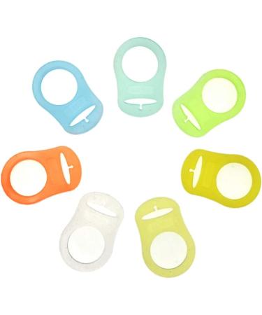 JZK 7 Pack Multicolor Silicone Baby Dummy Clip Rings + Pacifier Holder Straps for Boys | Mam Soothers | Baby Boy's Dummy Accessories - Buy Online on SooperMarket.com