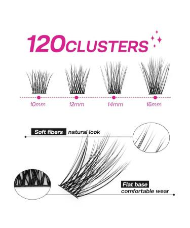 CALAILIS Cluster Lashes 120Pcs Mega Volume Superfine Individual Lashes | Reusable Wispy Eyelash Clusters | DIY Eyelash Extension | Natural Look | 703MIX-C - Buy Online on SooperMarket.com
