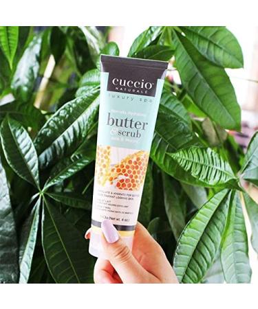 Cuccio Naturale Milk and Honey Butter Scrub - 4 Oz - Exfoliates, Hydrates, and Nourishes for Soft, Radiant Skin | Non-Oily Formula for 24-Hour Moisture - Buy Online on SooperMarket.com