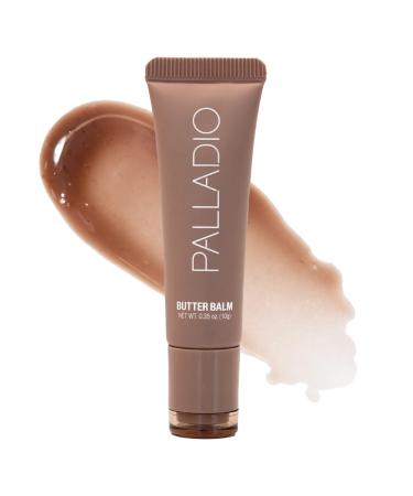 Palladio Butter Balm - Hydrating Lip Balm with Sheer Tint Aloe Peptides Shea Butter and Vegan Formulation for Instant Moisture Shine and Soothing Lip Care Caramel Glazed