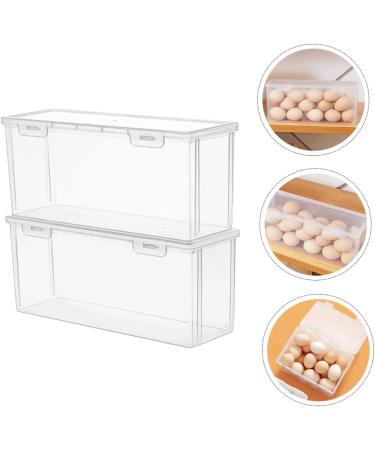 Mikinona 2pcs Box Egg Storage Box Plastic Trays for Food Refrigerator Egg Holder Fruit Vegetable re-usable - Buy Online on SooperMarket.com