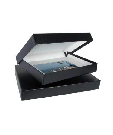 Archival Methods Onyx 11x14x2" Portfolio Box, 11.25x14.25", Black Buckram / White Lining