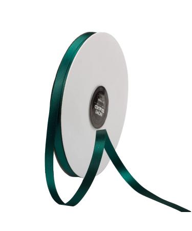 NOYI TRAXD 50 Yards Dark Green 1/4 inch Wide Double Faced Polyester Satin Ribbon for Craft Wedding Gift Wrapping Bow Making & Other Projects Dark Green 1/4  X 50 Yards
