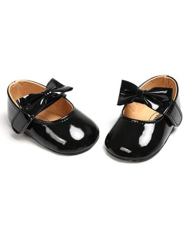 RVROVIC Baby Girl Moccasins Infant Princess Sparkly Premium Lightweight Soft Sole Prewalker Toddler Girls Shoes 6-12 Months 2 Black
