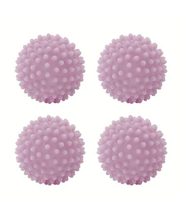 4 Packs Eco Laundry Dryer Balls Reusable Silicone Soft Washing Balls Fabric Softener Alternative for Quick Drying (Light Purple)