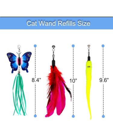 OODOSI Interactive Cat Wand Toy with 2 Poles & 9 Attachments - Fun Feather Toy for Indoor Kittens and Cats - Buy Online on SooperMarket.com