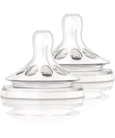 Philips AVENT Natural Baby Bottle Nipple  Fast Flow Nipple  6M+  2pk  Clear