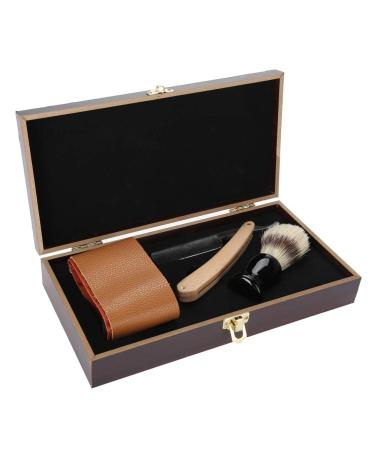 3pcs Manual Razor Set with Beard Brush & Shaving Strips | Premium Wooden Box Gift Set - Ideal for Smooth Shaving - Buy Online on SooperMarket.com