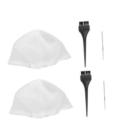 Beavorty 2 Sets Hair Coloring Set Crochet Hats Scrub Set Household Tools Highlight Hat Hair Dye Cap Hair Dye Cap with Holes Hair Dyeing Cap Hairdressing Tools Hair Staining Hair Cap Frosted