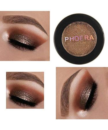 Phoera Morocco Glitter Metallic Eyeshadow Palette - Waterproof, Long-Lasting, High Pigment Formula - Buy Online on SooperMarket.com