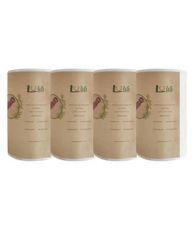 100% Bamboo Unscented Biodegradable Cloth Diaper Liners,Gently and Soft , Fragance Free and Chlorine Free - 100 Sheets Per Roll ( 4Rolls , Bamboo)