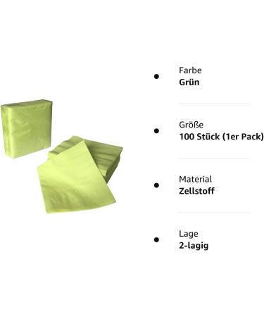 Light Green Paper Napkins 24x24 cm - 2-Ply 100 Pieces - Premium Quality for Events & Parties - Buy Online on SooperMarket.com