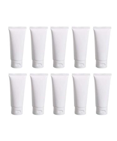 20 100ml of empty white plastic bottles for cosmetics lotion shampoo facial cleaning make-up sample soft container vials container with folding lid 100 ml