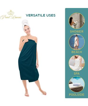 Pearl Linens Cotton Bath Sheet Pack of 2 - Quick Dry & Absorbent Oversize Towels for Hotel & Spa | Super Soft Teal Bath Sheet Set 35x70 - Buy Online on SooperMarket.com