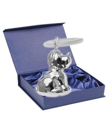 Silver jug children's rattles with bite ring dog l 7cm premium silver plated plated noble silver -plated in top workmanship.Completed to give away with a chic gift packaging