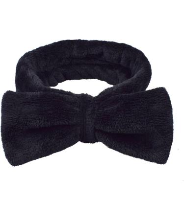 Makeup Headbands Spa Bow Washing Face Hair Band Towel Wrap Coral Fleece Elastic for Shower Sports Black Spa Headband - Buy Online on SooperMarket.com