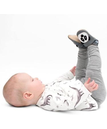 Dotty Fish Soft Leather Baby Shoes | Non Slip Toddler Shoes | Animal Designs for Boys & Girls | 0-6 Months - 4-5 Years | Grey & White Panda - Buy Online on SooperMarket.com