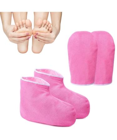 Paraffin Wax Bath Gloves & Booties Reusable SPA Heat Therapy Insulated Mitts and Booties Hand Treatment Kit Paraffin Wax for Hands and Feet Pedicure Hot Spa Wax Treatment