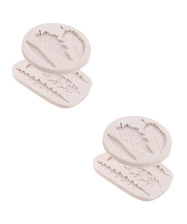 Alipis 4 Pcs Leaf Mold Baking Cakes Molds Candle Decor Candy Mold Xmas Fondant Molds Resin Molds Palm Multi-Function Fondant Mold Soap Silicone Molds DIY Clay Silica Gel White Small Cake