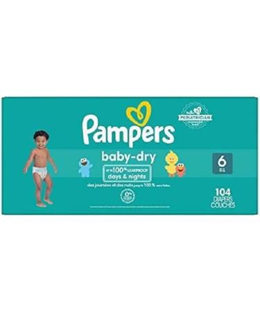 Pampers Baby Dry Diapers Size 6 104 Count Leakproof days & nights